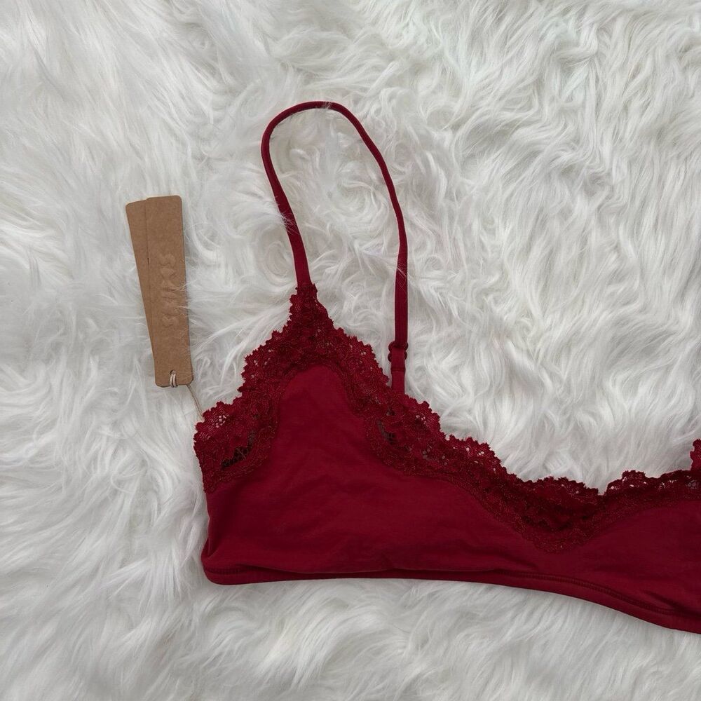 Skim Fits Everybody Lace Scoop Bralette Brick Size Large - Picture 3 of 8
